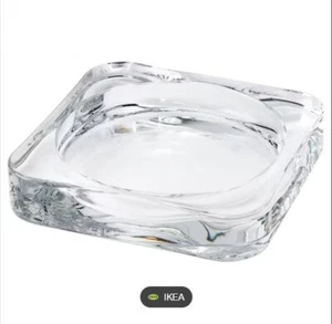 IKEA GLASIG Clear Glass Candle Dish/Coasters, Set of 6, Square, 602.591.43 - Picture 1 of 11
