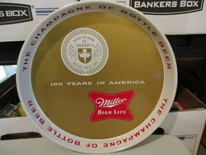 1950er MILLER HIGH LIFE BIERTABLETT, 12 ZOLL, 100 JAHRE IN AMERIKA, GUTER ZUSTAND - Bild 1 von 5