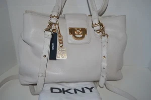 DKNY CROSBY-Classic Lock Grain Leather Bag Purse Сумка NWT - Picture 1 of 9