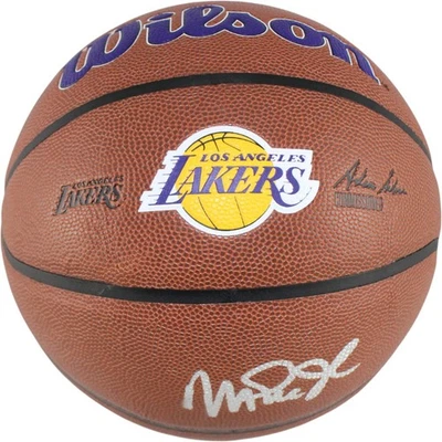 Magic Johnson Autographed Los Angeles Lakers Logo Basketball Beckett WIT 53083 - Image 1 of 4
