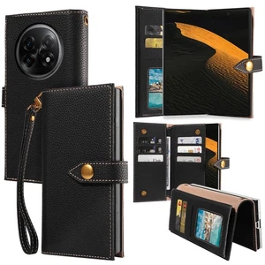 Genuine Leather Wallet Case Purse for OPPO Woman 9 Card Slots - Picture 1 of 13