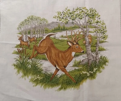 De colección~Cranston~"Vida silvestre nativa americana"~"Ciervo"~Panel de tela de algodón ~ 14"x12" Foto 1 de 4