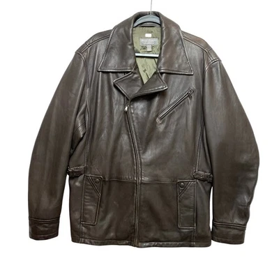 Daniel Cremieux Signature Collection Premium Leather Moto Jacket Brown Mens L - Image 1 of 4