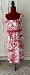 NY & Co Eva Mendes Collection Midikleid mehrfarbig rosa weiß Blumen Größe 12 - Bild 1 von 5