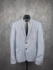 Rag & Bone Cotton Blazer Jacket Men’s 38 Blue White Stripe Button Up - Picture 1 of 8