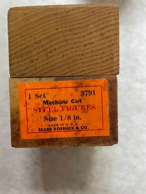 "Juego vintage de estampillas de acero de Sears Roebuck Co números de 1/8"" en estuche" Foto 1 de 4