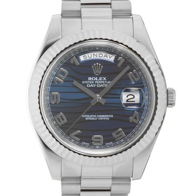 Rolex Day Date II 218239 Blue Wave SN/#V caja/papel Foto 1 de 4