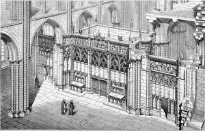 RESTITUTION GRAPHIQUE du JUBE de l'ABBAYE de FECAMP - Gravure du 19e siècle - Imagen 1 de 2