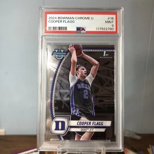 2024-25 Bowman U Cromo COOPER FLAGG 1er Arquero #16 Duque Dallas PSA 9 Como Nuevo - Imagen 1 de 3