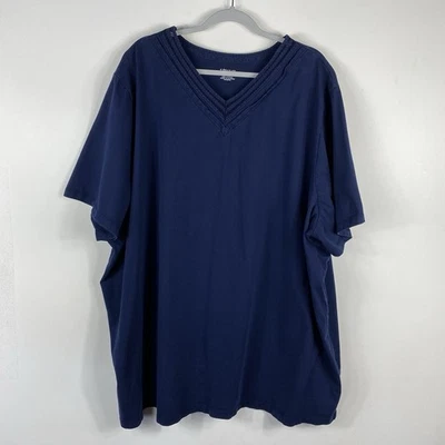 Liz & Me Plus Size 5X 34 36 V-Neck Short Sleeve Top Navy Blue 100% Cotton - Image 1 of 4