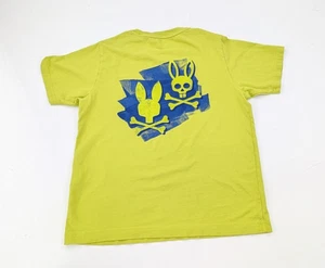 Psycho Bunny Youth Unisex Neon Green Logo Short Sleeve T-Shirt Size Medium - Picture 1 of 7