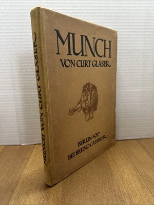 Edvard Munch By Curt Glaser 1917 Antique Hardcover Bruno Cassirer - Image 1 of 4