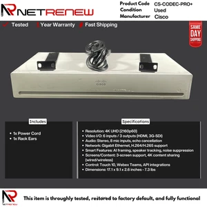 Cisco CS-CODEC-PRO+ Webex Codec Pro TTC6-13 mit Rack-Ohren - Bild 1 von 3