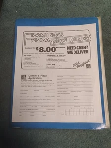 Logotipo vintage de Domino's Pizza Now Hiring Boxtop - Imagen 1 de 1