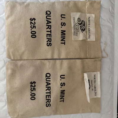 2001-P And D North Carolina State Quarter Original Mint Sewn Bag 100 coins EACH - Image 1 of 4