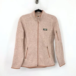 LL Bean Damengröße Medium Jacke rosa Pullover Fleece durchgehender Reißverschluss Mantel Sweatshirt - Bild 1 von 9