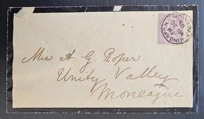 1895 Jamaica Mourning Cover 1d sello cd Kingston-Moneague Foto 1 de 2