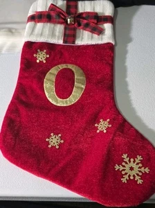 Weihnachtsstrumpf 17 Zoll Buchstabe O Neu ohne Etikett kariert - Bild 1 von 6