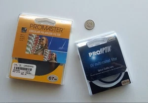 Promaster Circular Polarizer 67mm Camera Lens AND ProOptic 49mm UV Multi-Coated - Picture 1 of 6