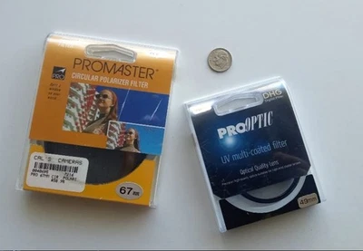 Promaster Circular Polarizer 67mm Camera Lens AND ProOptic 49mm UV Multi-Coated - Image 1 of 4