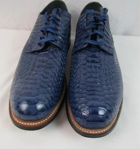STACY ADAMS MADISON ANACONDA PUNTERA LISA AZUL OXFORD TALLA 11.5D NUEVO EN CAJA SAS02 - Imagen 1 de 9