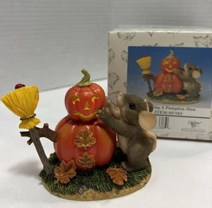 Charming Tails Building a Pumpkin Man Figur Fitz and Floyd 85/103 Maus NEU - Bild 1 von 13