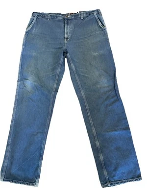 MENS 42x 36 - Vtg Carhartt 382-83 Unlined Denim Dungaree Fit Carpenter Jeans - Image 1 of 4