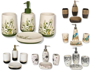 4-PC Bathroom Accessory Sets - Tumbler, Toothbrush Holder, Soap Dispenser, Dish! - Picture 1 of 11