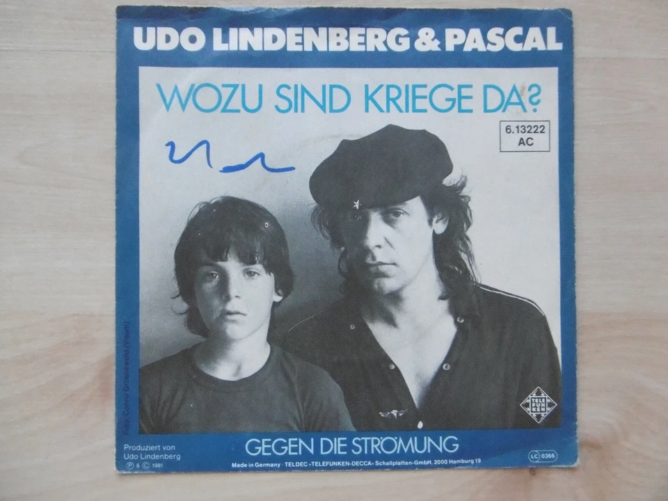 Udo Lindenberg Autogramme signed 18x18 cm Single "Wozu sind Kriege da?" - Bild 1 von 1