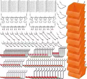 238-Piece Pegboard Hooks Assortment, Pegboard Accessories with Pegboard Bins - Picture 1 of 6