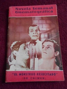NOVELA SEMANAL magazine MONSTRUO RESUCITADO movie MIROSLAVA STERN monster HORROR - Foto 1 di 4