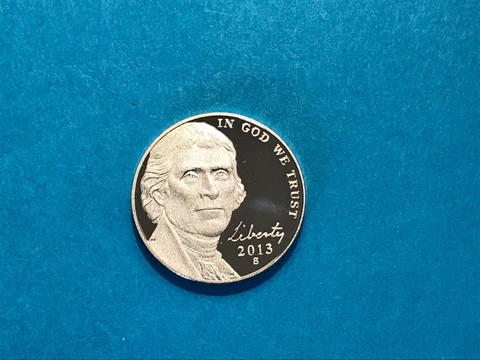 2013 S Jefferson Nickel  Proof From US Mint Set   FREE SHIP Cover