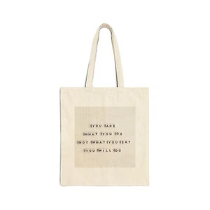 Inspirational Cotton Canvas Tote Bag - Motivational Quotes, Eco-Friendly - Picture 1 of 5