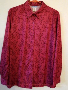 Blair ~ 100% Pink Polyester Long Sleeve Blouse ~ Sz. Medium ~ Ex. Cond - Picture 1 of 5