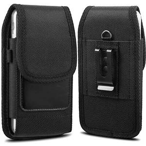 Large Vertical Cell Phone Holster Pouch Case w/2Card Slots For iPhone 14 Pro Max - Picture 1 of 40
