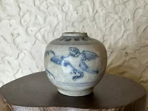 15-16th Century Annamese Chu Dau Blue & White Ceramic Vietnam Bird Flowers Jar - Picture 1 of 15