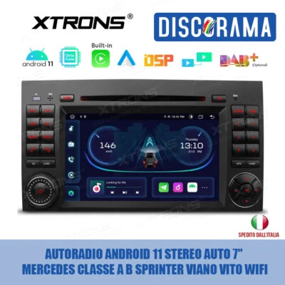 AUTORADIO ANDROID 11 STEREO AUTO 7" MERCEDES CLASSE A B SPRINTER VIANO VITO WIFI - Immagine 1 di 4