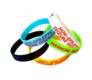 5x TRASTORNO CONVULSIVO Epilepsia No Epiléptica Pulsera ALERTA DE CONCIENCIA MÉDICA NUEVA - Imagen 1 de 1