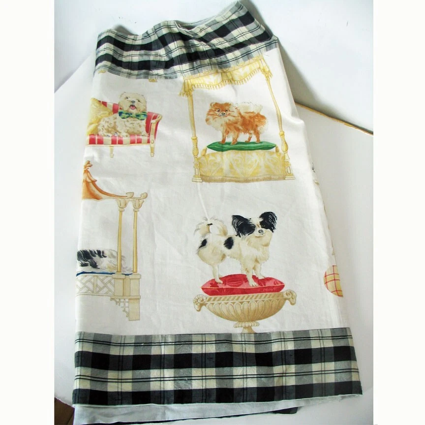 Charming Dog Curtain Cotton Mid-Weight Lined Short See Photos 25" Long  51" Wide - Image 1 of 4