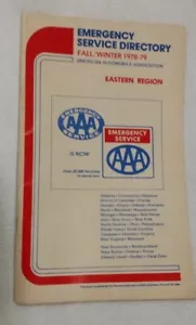 Vintage AAA Emergency Service Directory Fall / Winter 1978-1979 Eastern Region - Picture 1 of 4