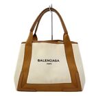 Balenciaga 339933 Cabas S Canvas Leather Tote Bag Ladies Women Used from Japan
