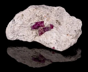 Two Red Beryl Crystals on Matrix Specimen - Earle Foster Collection Utah Emerald - Picture 1 of 6