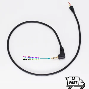 10pcs 40cm Right Angle Gold 2.5mm 3/32" 4 Pole Male Audio Solder DIY Cable Black - Picture 1 of 3