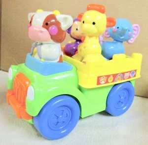 FISHER PRICE AMAZING ANIMAL PRESS & GO TRUCK AND 3 ANIMALS (C) - Picture 1 of 6