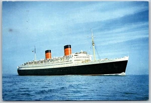 RMS Queen Elizabeth Passenger Ship Owned By Cunard Line Postcard - Bild 1 von 2