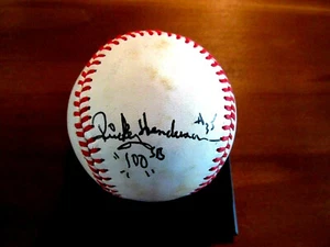 RICKEY HENDERSON LOU BROCK WILLS HOF SB KINGS SIGNED AUTO MACPHAIL BASEBALL JSA - Picture 1 of 4