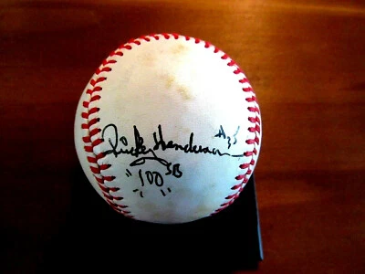 RICKEY HENDERSON LOU BROCK WILLS HOF SB KINGS SIGNED AUTO MACPHAIL BASEBALL JSA - Image 1 of 4
