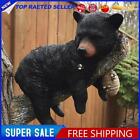 Black Bear On A Tree Garden Decor Realistic Resin Bear Cub Figurines for Outside