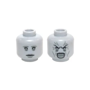 LEGO - Minifig, Head Female Gray Eyebrows, Eyes, Lips - Sad / Open Mouth Angry - Picture 1 of 1