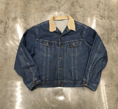 Vintage Mustang Storm Rider Mens L/XL  Denim Jean Trucker Jacket - Image 1 of 4